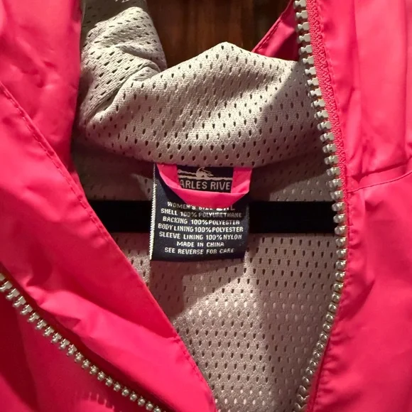 Charles River Apparel Pink Jacket with Overlapping Design - Picture 3 of 4